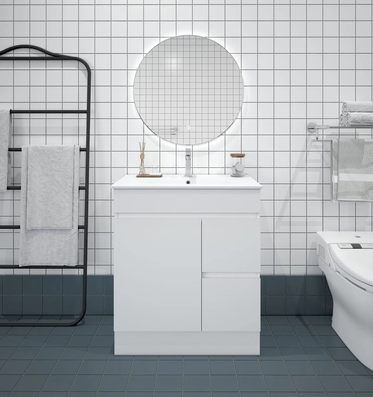 BIANCA 750mm PVC Freestanding Vanity (RHD) mercioaustralia