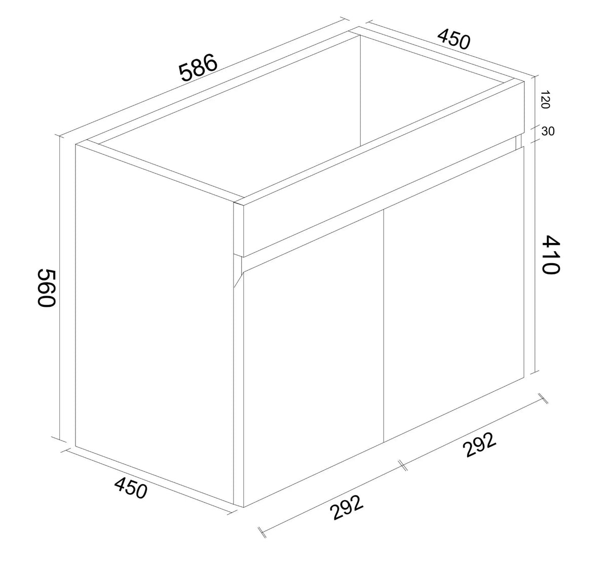 BIANCA 600mm PVC Wall-Hung Vanity mercioaustralia