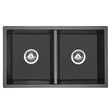 BKGS7745D – ARCKO GRANITE UNDER/OVERMOUNT DOUBLE BOWL GRANITE SINK WITH NO TAP HOLE BAD UND KUCHE
