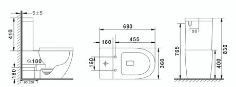Bagno D'Oro Brooks Tornado Rimless Silent Flush Toilet Suite Bagno D'Oro