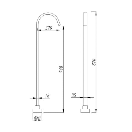 Cavallo Chrome Free Standing Spout Aquaperla