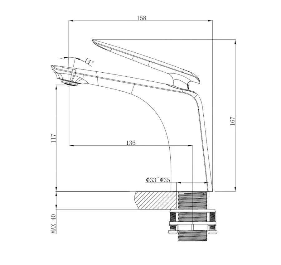 Bellino Matte Black Basin Mixer Tap Aquaperla