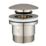 40mm Brushed Nickel Pop Up Waste Universal Non Overflow Aquaperla