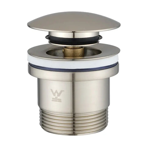 40mm Brushed Nickel Pop Up Waste Universal Non Overflow Aquaperla
