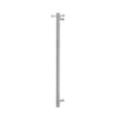 Round Vertical Brushed Nickel Electric Heated Towel Rack Single Bar Aquaperla