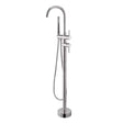 Brushed Nickel Freestanding Tap with Handheld Shower Aquaperla