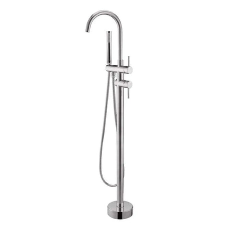 Brushed Nickel Freestanding Tap with Handheld Shower Aquaperla