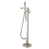 Brushed Nickel Freestanding Tap with Handheld Shower Aquaperla