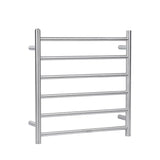 Brushed Nickel Heated Towel Rack 6 Bars Aquaperla