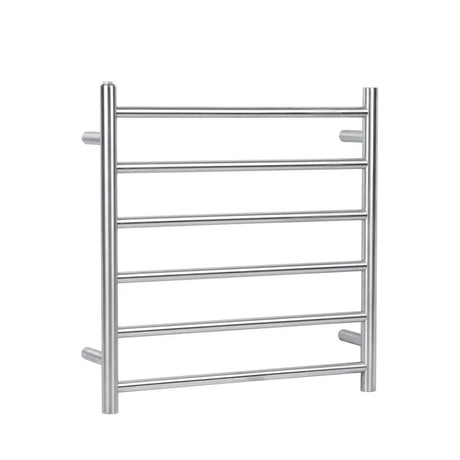 Brushed Nickel Heated Towel Rack 6 Bars Aquaperla