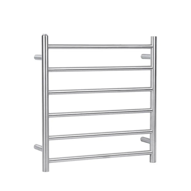 Brushed Nickel Heated Towel Rack 6 Bars Aquaperla