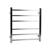 Brushed Nickel Heated Towel Rack 6 Bars Aquaperla