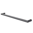 Round Horizontal Brushed Gun Metal Grey Electric Heated Towel Rack Single Bar Aquaperla