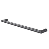 Round Horizontal Brushed Gun Metal Grey Electric Heated Towel Rack Single Bar Aquaperla
