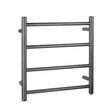 Brushed Gunmetal Heated Towel Rack 4 Bars Aquaperla