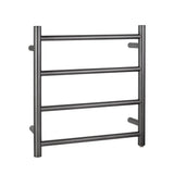 Brushed Gunmetal Heated Towel Rack 4 Bars Aquaperla