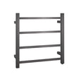 Brushed Gunmetal Heated Towel Rack 4 Bars Aquaperla