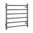 Brushed Gunmetal Heated Towel Rack 6 Bars Aquaperla