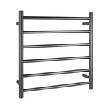 Brushed Gunmetal Heated Towel Rack 6 Bars Aquaperla