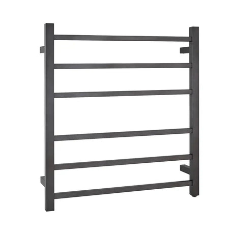 Brushed Gunmetal Heated Towel Rack 6 Bars Aquaperla