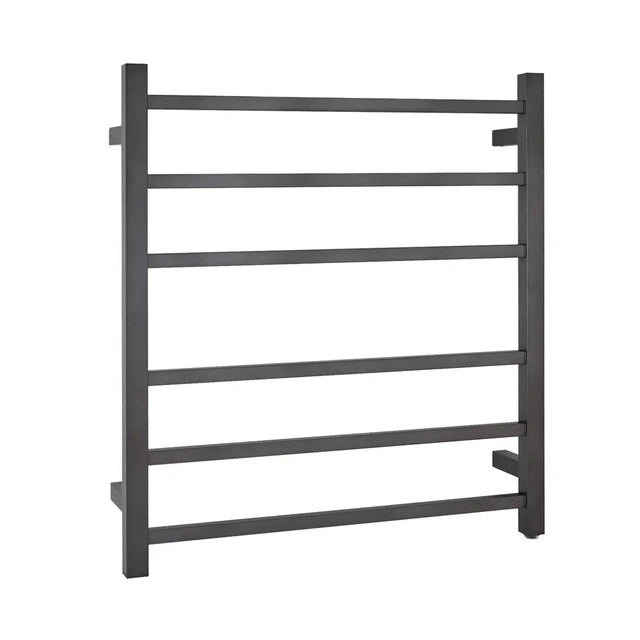 Brushed Gunmetal Heated Towel Rack 6 Bars Aquaperla