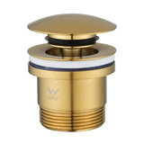 40mm Brushed Brass Pop Up Waste Universal Non Overflow Aquaperla