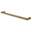 Round Horizontal Brushed Brass Electric Heated Towel Rack Single Bar Aquaperla