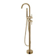 Brushed Brass Freestanding Tap with Handheld Shower Aquaperla