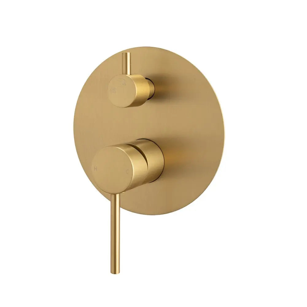 LUCID PIN - Brushed Brass Diverter Mixer Aquaperla