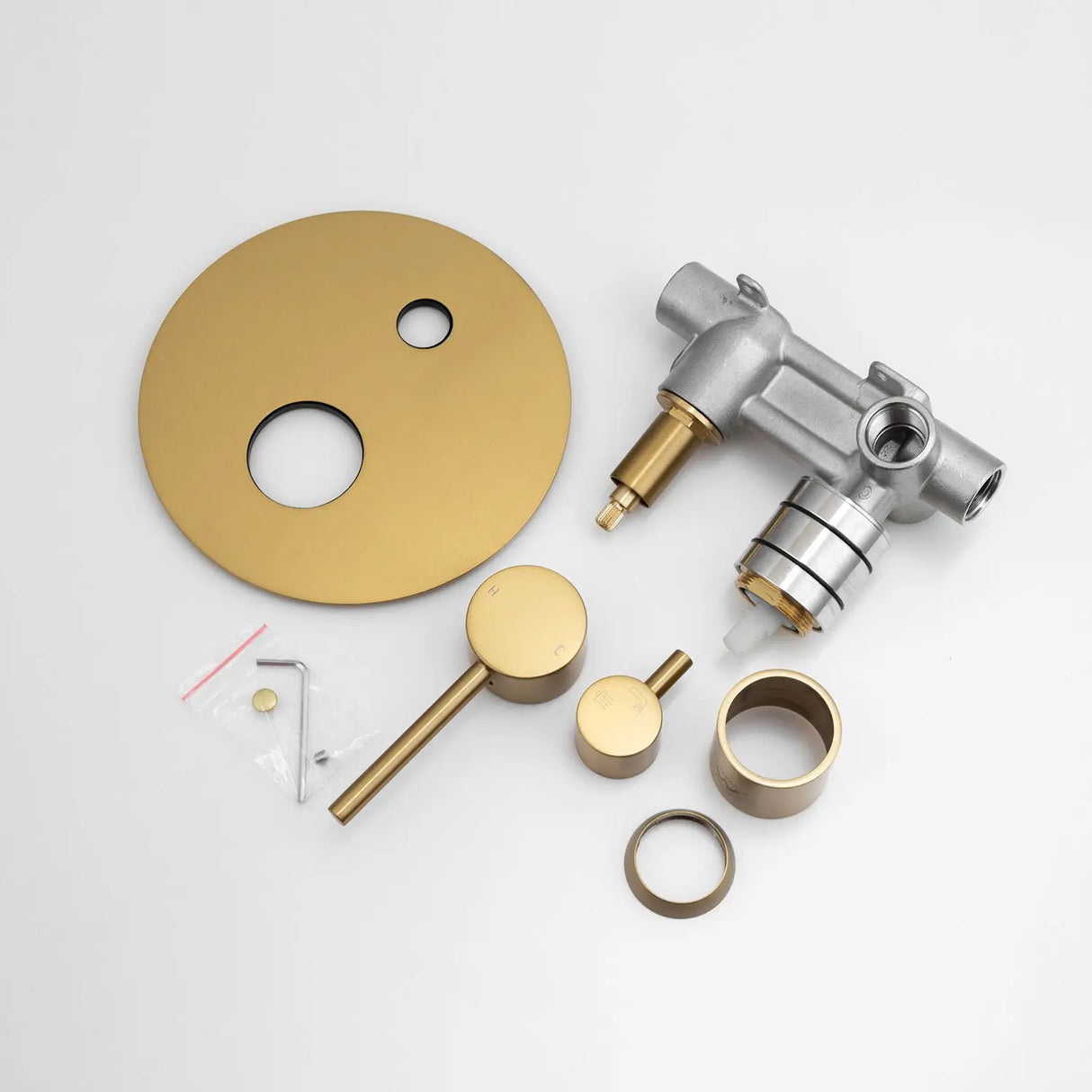 LUCID PIN - Brushed Brass Diverter Mixer Aquaperla