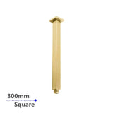 300mm Brushed Brass Ceiling Shower Arm Aquaperla