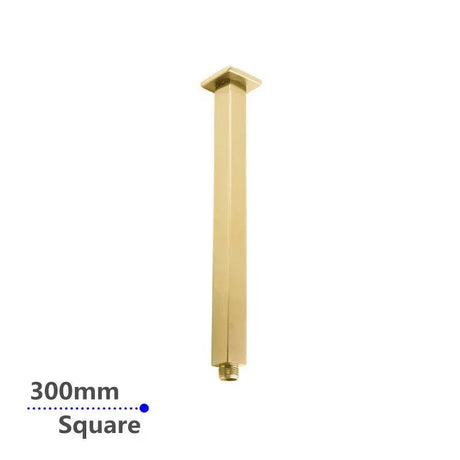 300mm Brushed Brass Ceiling Shower Arm Aquaperla