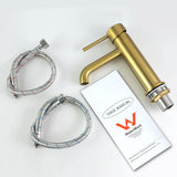 LUCID PIN - Brushed Brass Basin Mixer Aquaperla