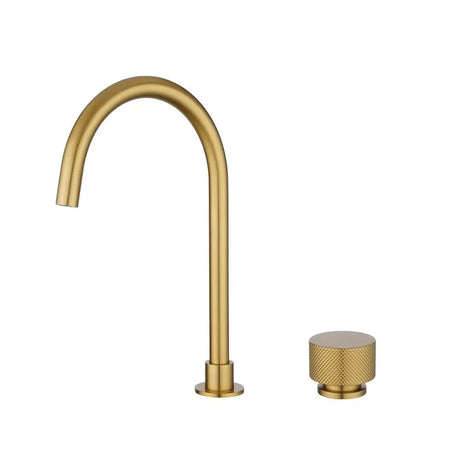 MOON - Brushed Brass Swivel Basin Mixer Aquaperla