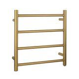 Brushed Brass Heated Towel Rack 4 Bars Aquaperla