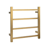 Brushed Brass Heated Towel Rack 4 Bars Aquaperla