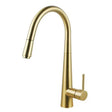 Brushed Brass Pull Out Kitchen Mixer Aquaperla