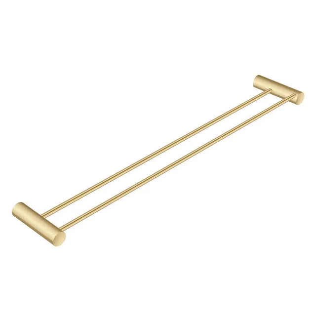 600mm Brushed Brass Double Towel Rail Aquaperla