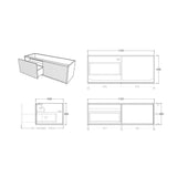 Bellevue PVC Wall Hung Vanity 1200mm (Single Bowl/Double Bowl) (Prime Oak) Poseidon