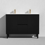 Brighton Freestanding PVC Vanity 1200mm (Double Bowl)(Matte Black) Poseidon