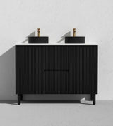 Brighton Freestanding PVC Vanity 1200mm (Double Bowl)(Matte Black) Poseidon
