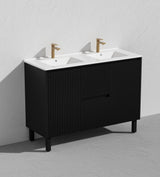 Brighton Freestanding PVC Vanity 1200mm (Double Bowl)(Matte Black) Poseidon