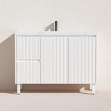 Brighton Freestanding PVC Vanity 1200mm (Single Bowl) (Matte White) Poseidon