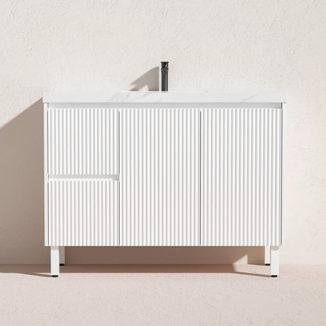Brighton Freestanding PVC Vanity 1200mm (Single Bowl) (Matte White) Poseidon