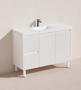 Brighton Freestanding PVC Vanity 1200mm (Single Bowl) (Matte White) Poseidon