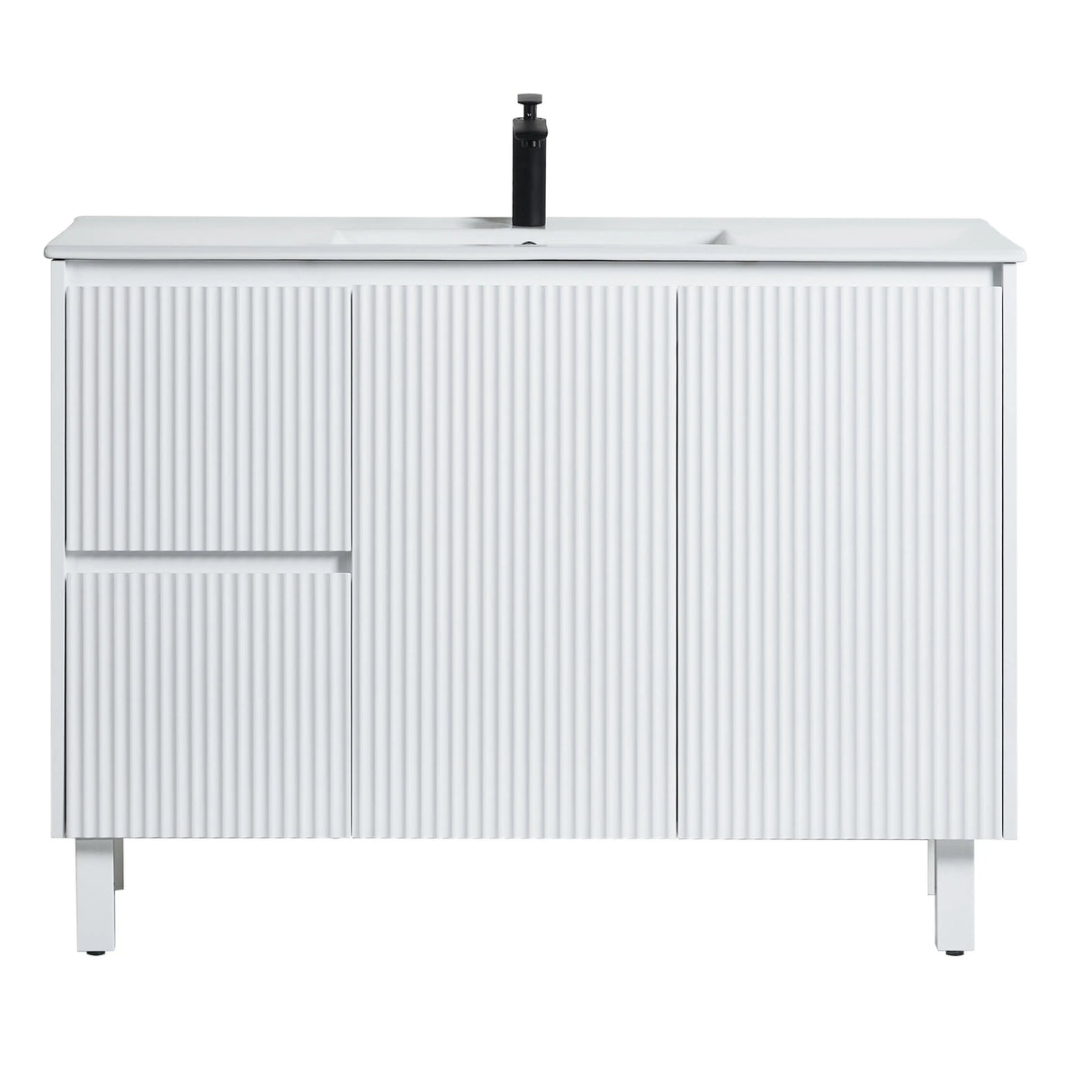 Brighton Freestanding PVC Vanity 1200mm (Single Bowl) (Matte White) Poseidon