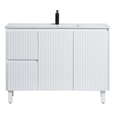 Brighton Freestanding PVC Vanity 1200mm (Single Bowl) (Matte White) Poseidon