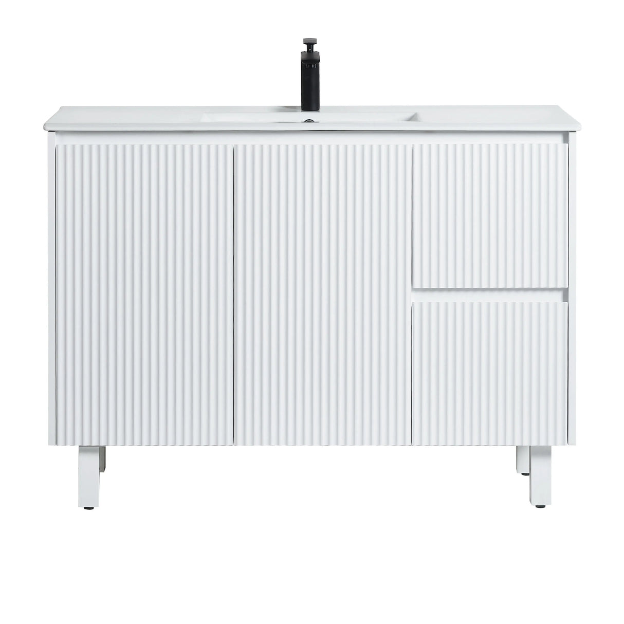 Brighton Freestanding PVC Vanity 1200mm (Single Bowl) (Matte White) Poseidon