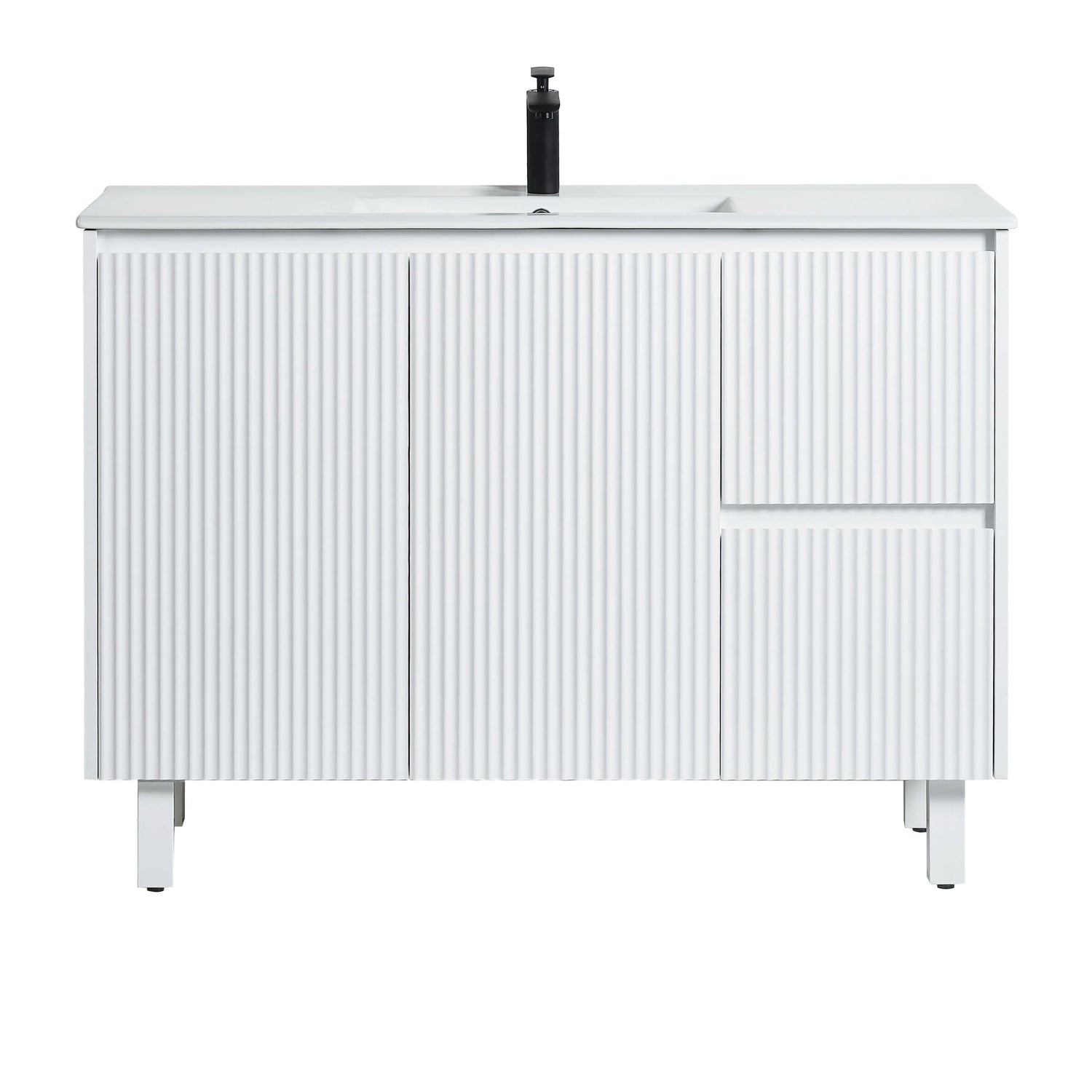 Brighton Freestanding PVC Vanity 1200mm (Single Bowl) (Matte White) Poseidon