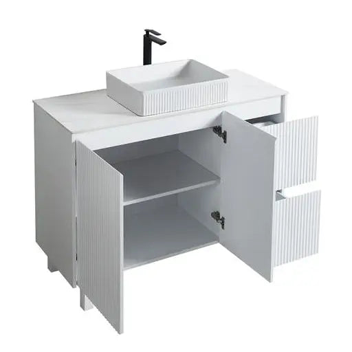 Brighton Freestanding PVC Vanity 1200mm (Single Bowl) (Matte White) Poseidon